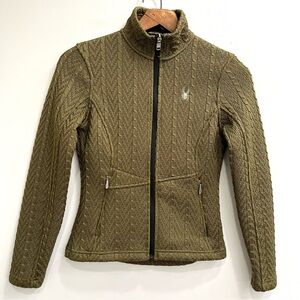 Spyder Core Major Cable Stryke Sweater Full Zip Jacket Green Size XS